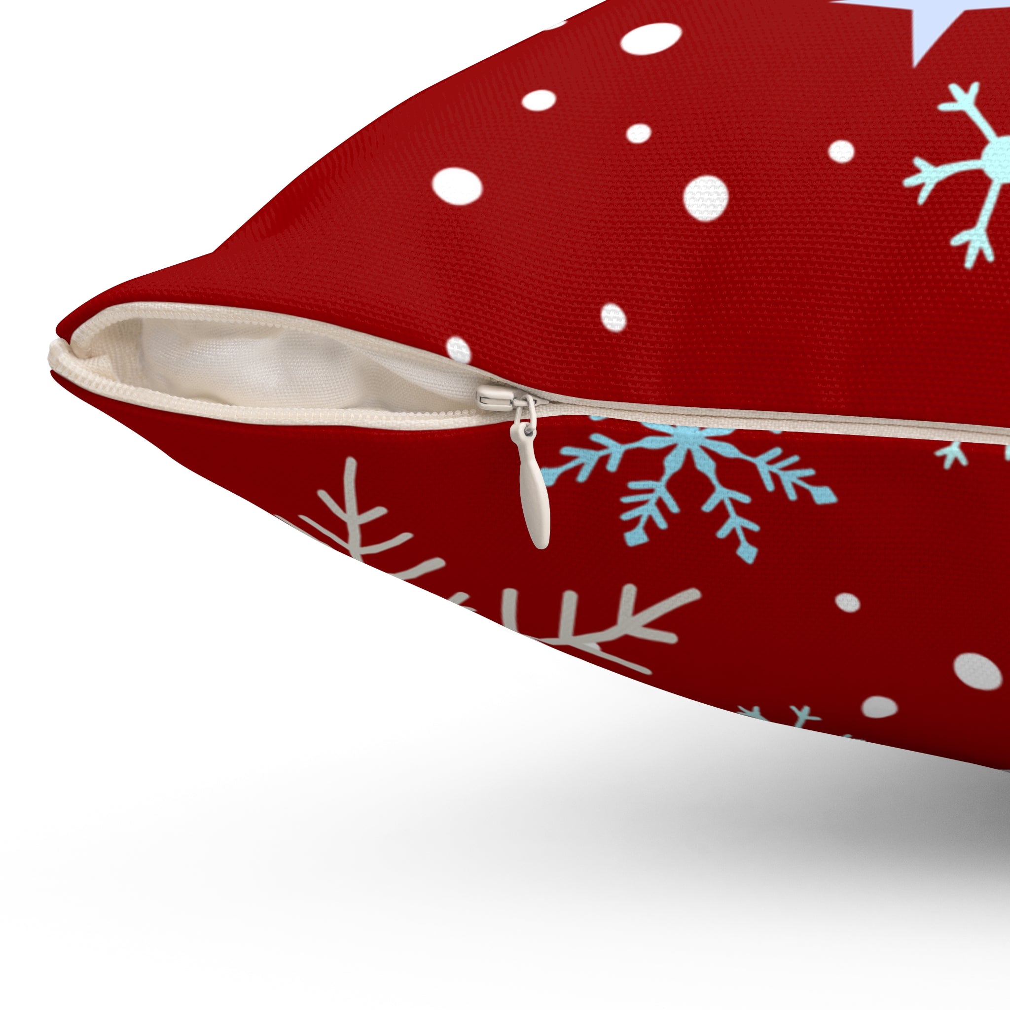 Festive Red Snowflake Throw Pillow – Cozy Holiday Decor Accent