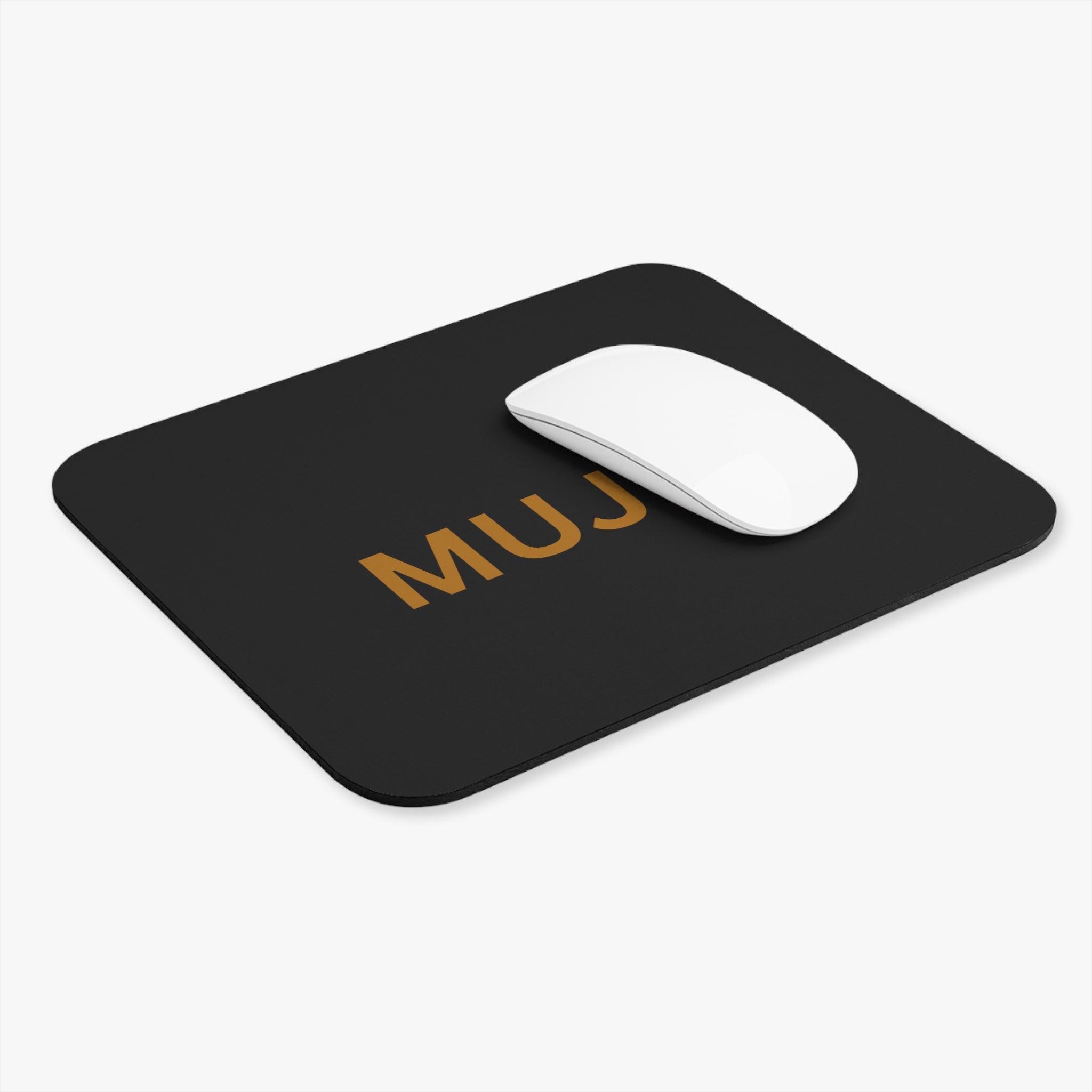 MUJEC Black Rectangle Mouse Pad — Minimalist Office Desk Mousepad