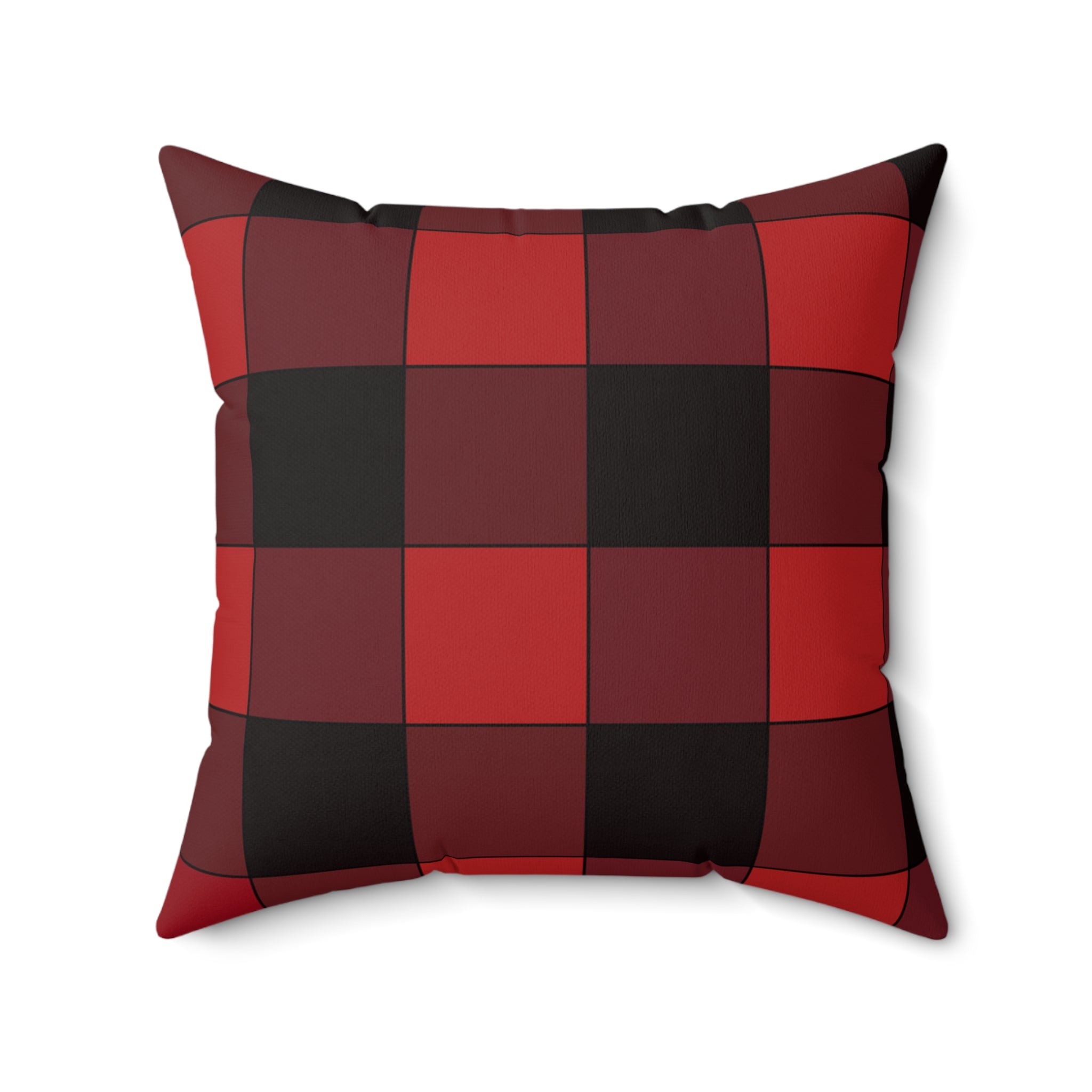 Buffalo Plaid Decorative Throw Pillow – Cozy Red & Black Checkered Design