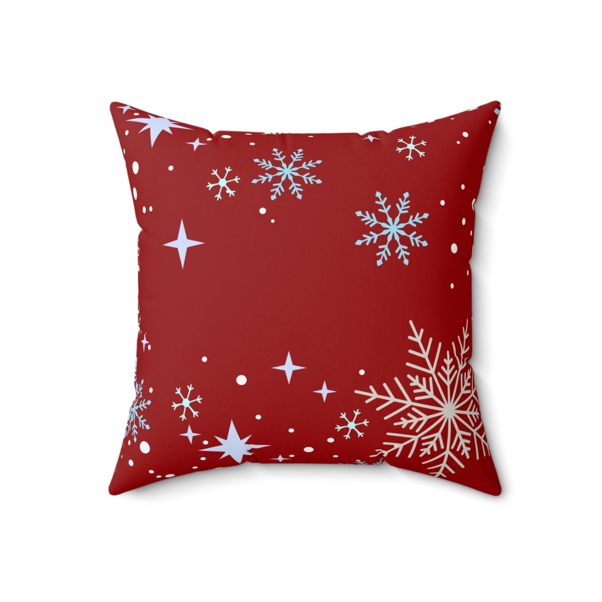 Festive Red Snowflake Throw Pillow – Cozy Holiday Decor Accent