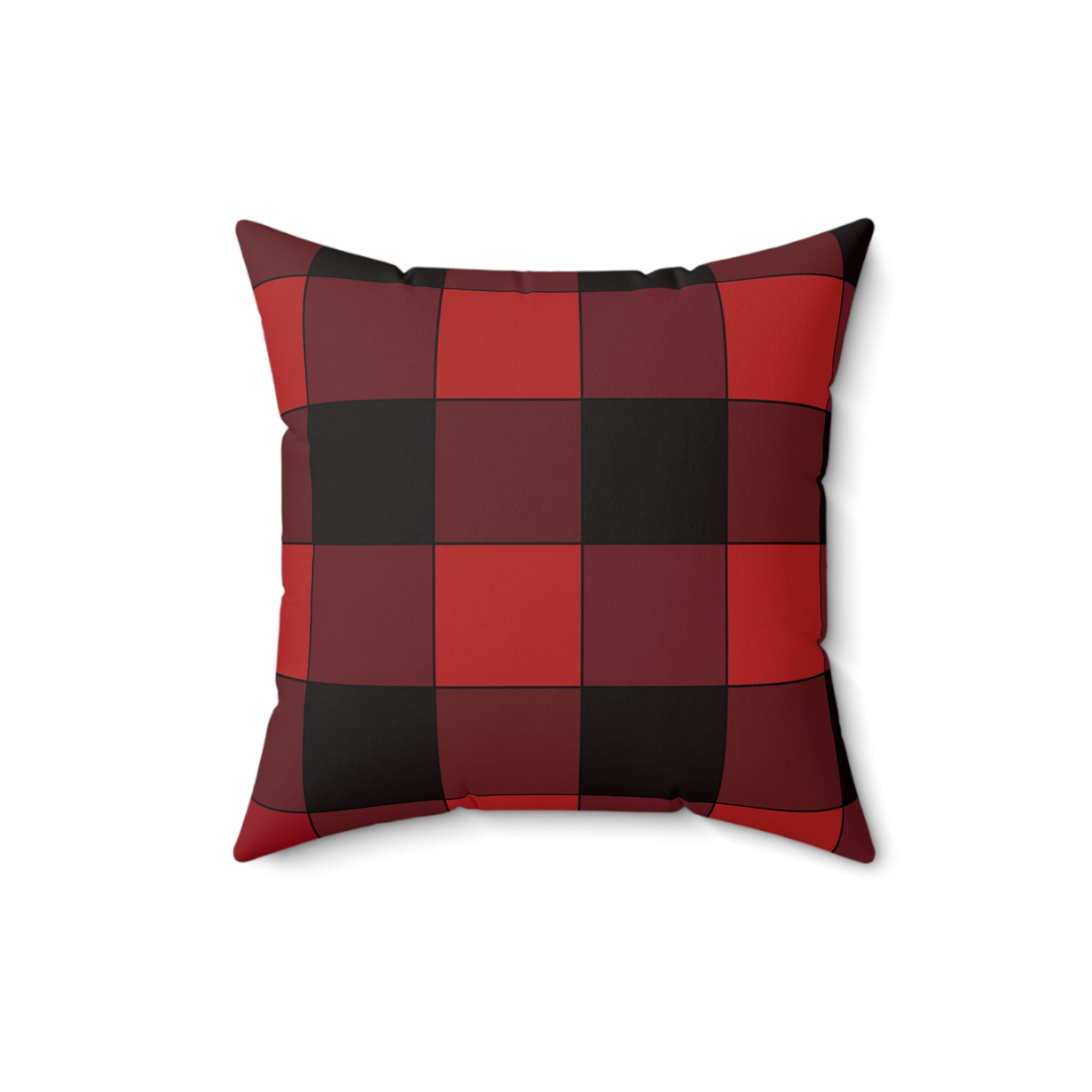 Buffalo Plaid Decorative Throw Pillow – Cozy Red & Black Checkered Design