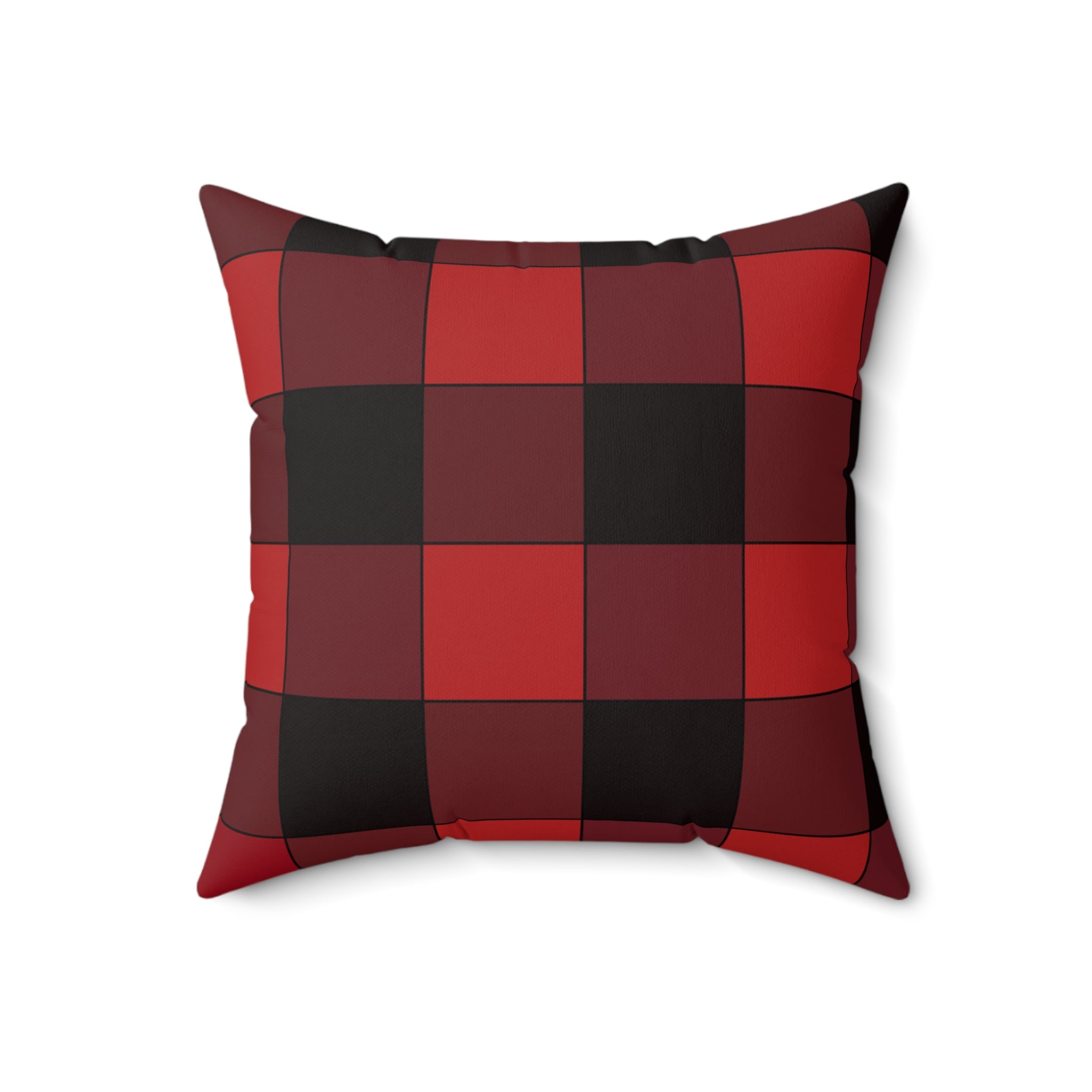Buffalo Plaid Decorative Throw Pillow – Cozy Red & Black Checkered Design