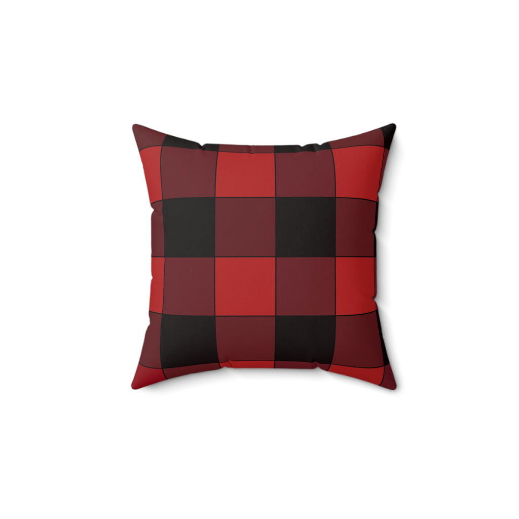 Buffalo Plaid Decorative Throw Pillow – Cozy Red & Black Checkered Design