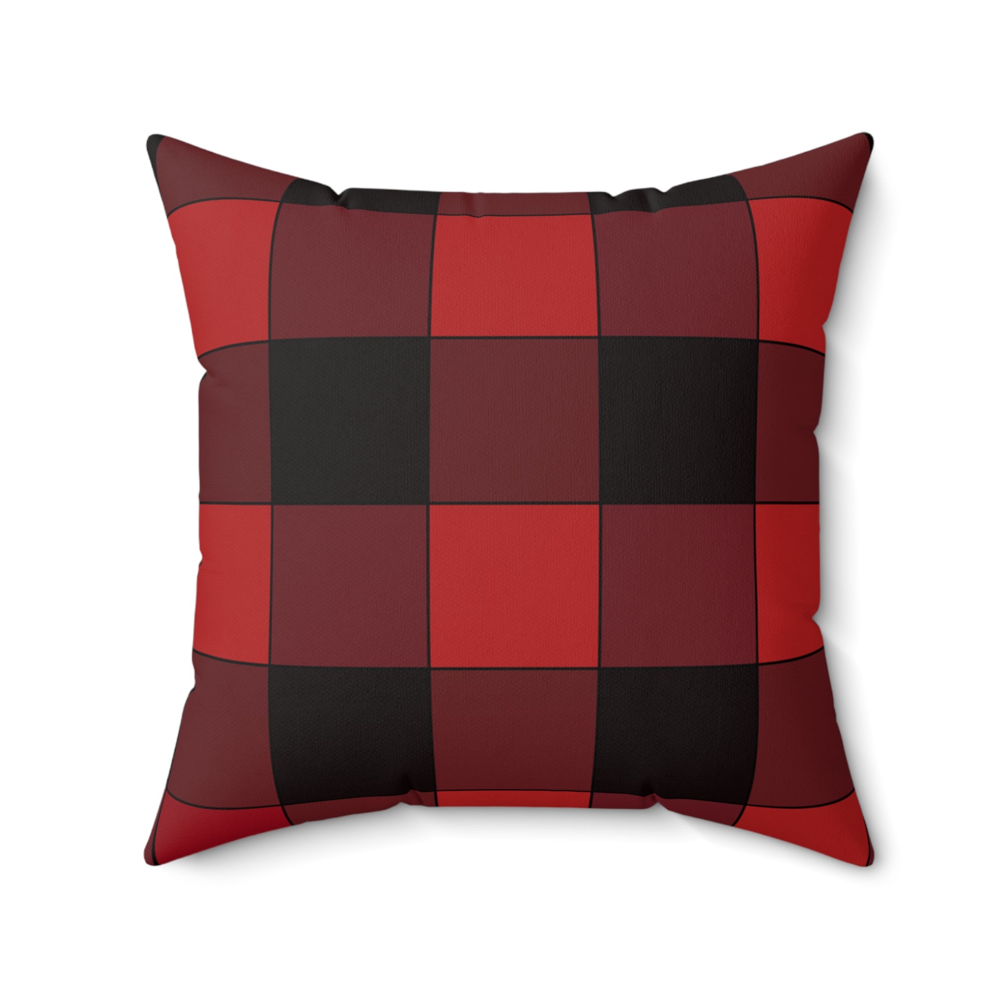 Buffalo Plaid Decorative Throw Pillow – Cozy Red & Black Checkered Design
