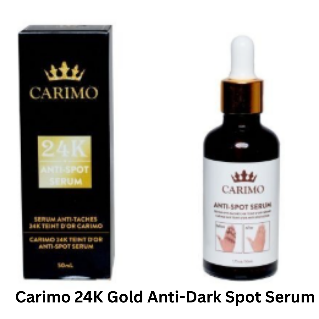 Carimo Teint D’Or anti dark spot serum bottle and packaging for brightening and even skin tone