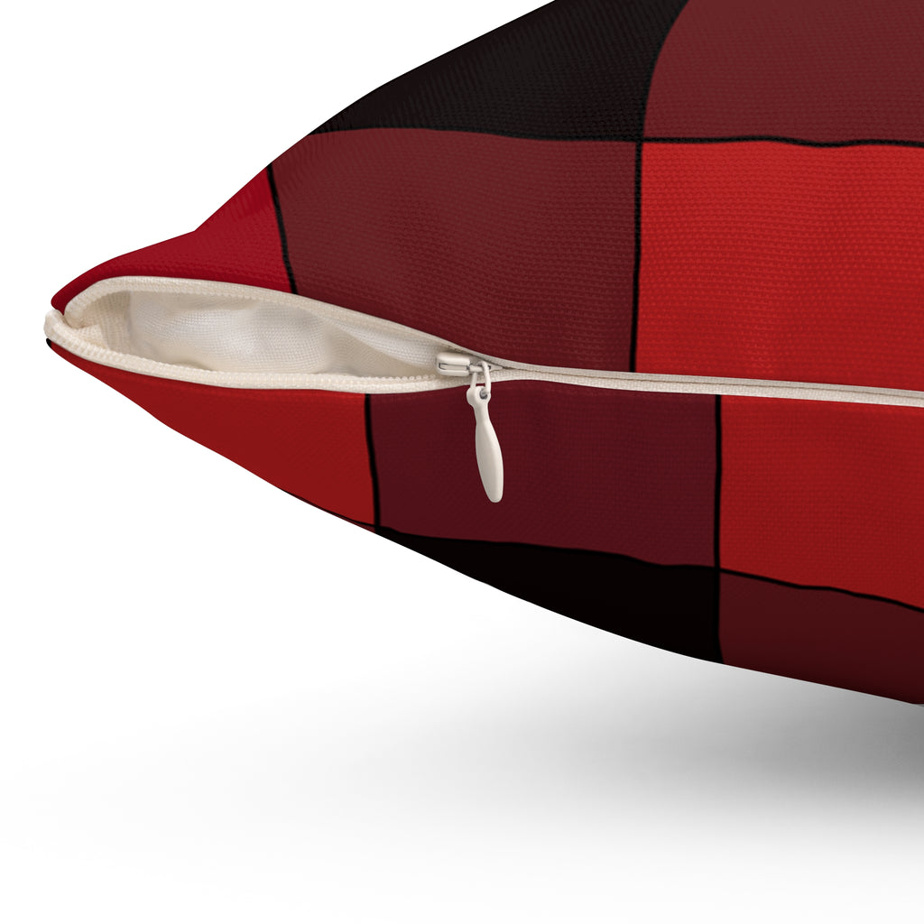 Buffalo Plaid Decorative Throw Pillow – Cozy Red & Black Checkered Design