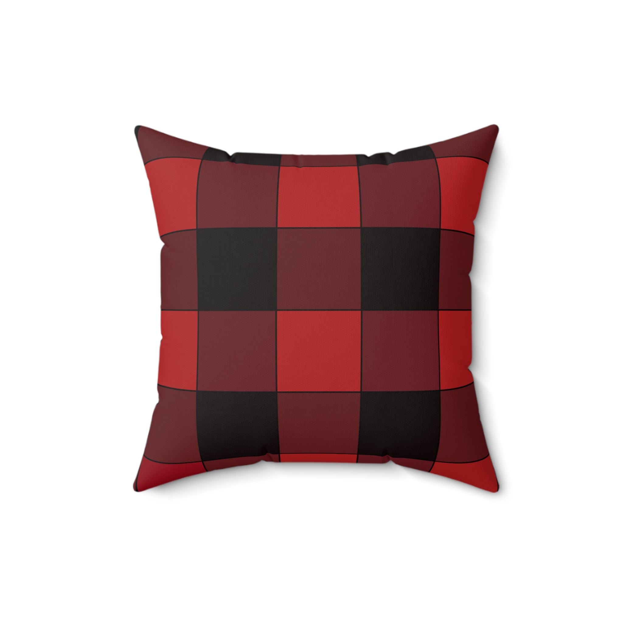 Buffalo Plaid Decorative Throw Pillow – Cozy Red & Black Checkered Design