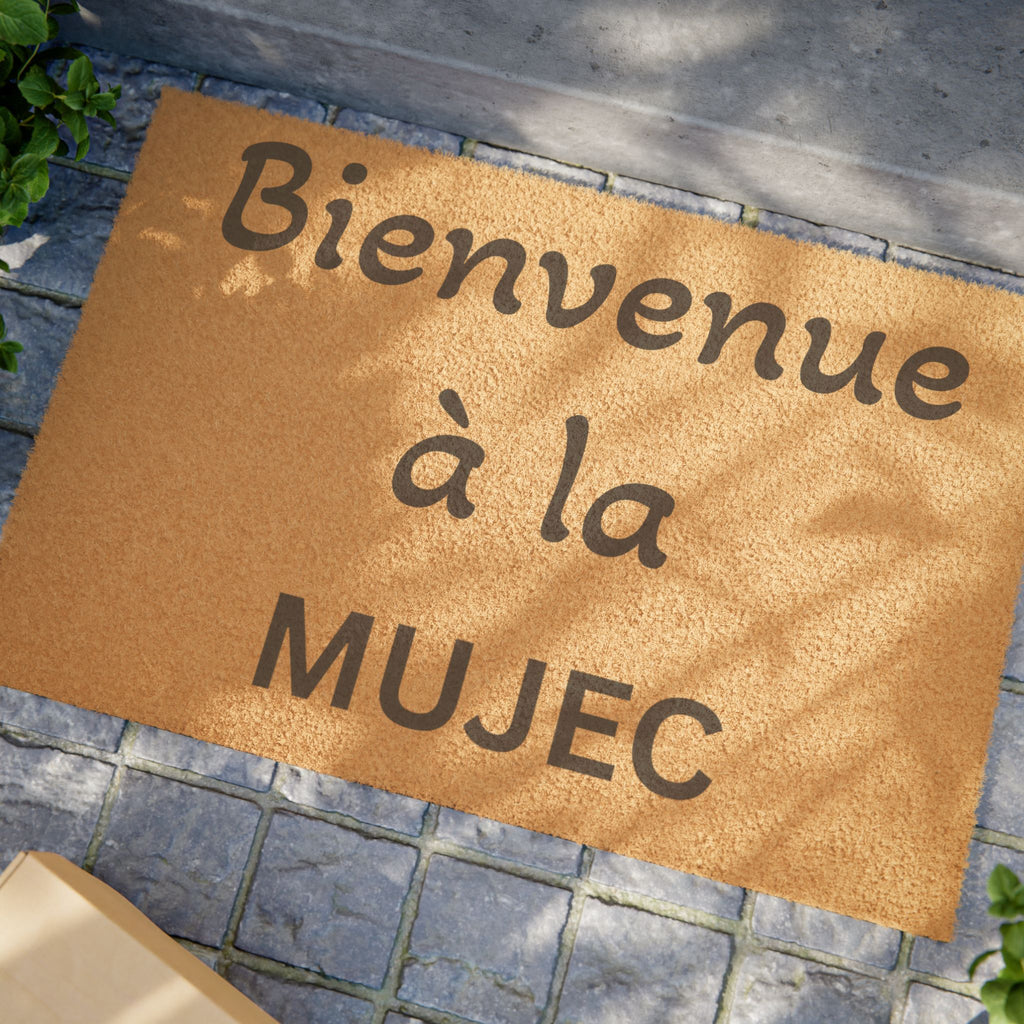 Doormat – "Bienvenue à la MUJEC" French Welcome Coir Mat