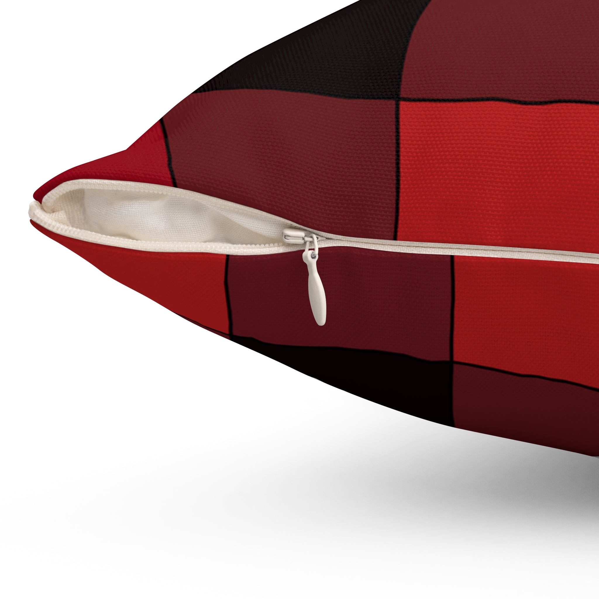 Buffalo Plaid Decorative Throw Pillow – Cozy Red & Black Checkered Design