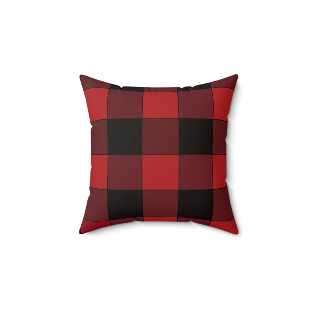Buffalo Plaid Decorative Throw Pillow – Cozy Red & Black Checkered Design