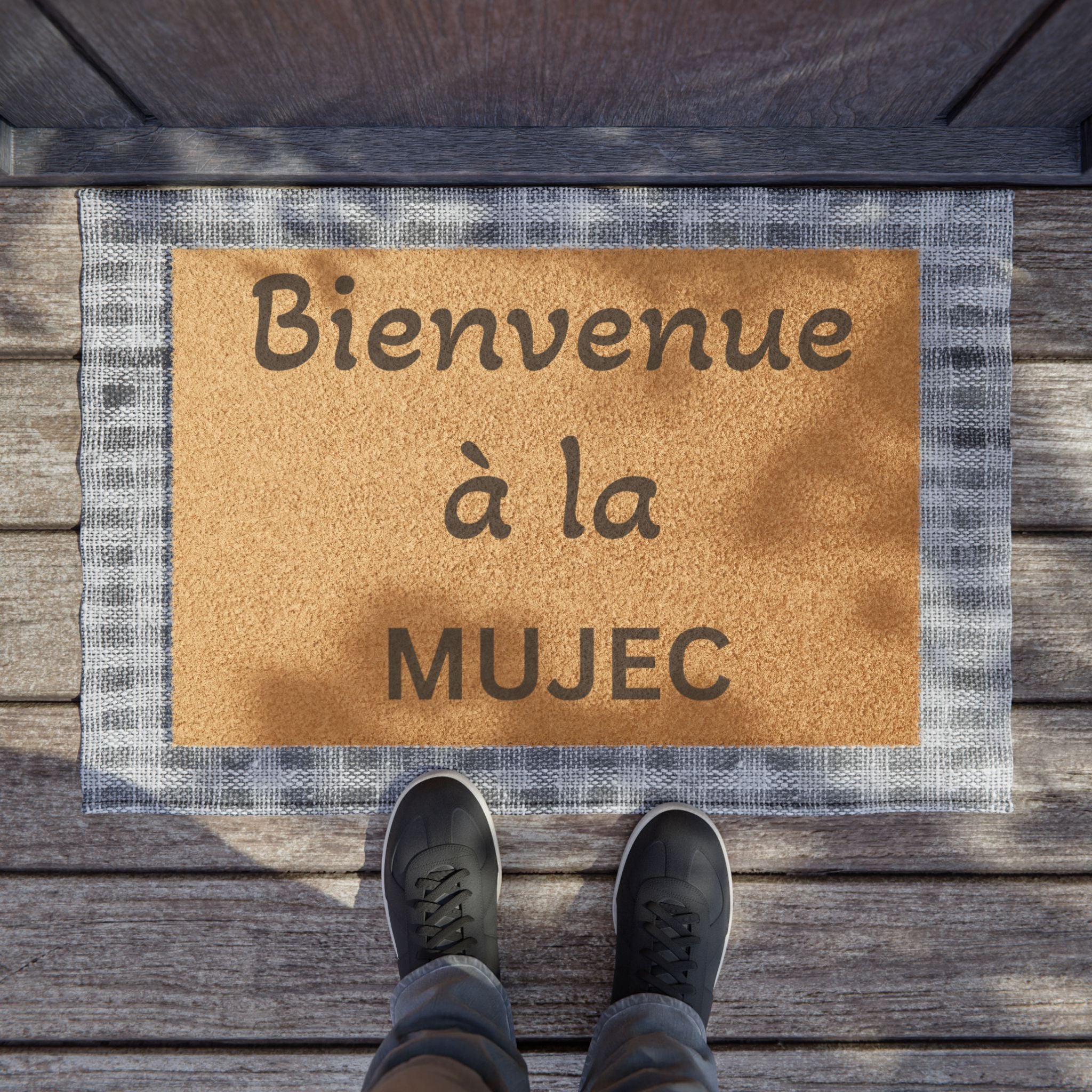 Doormat – "Bienvenue à la MUJEC" French Welcome Coir Mat