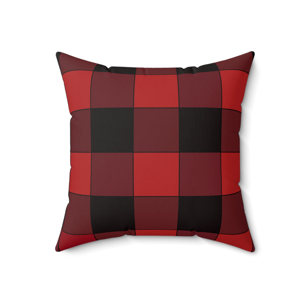 Buffalo Plaid Decorative Throw Pillow – Cozy Red & Black Checkered Design