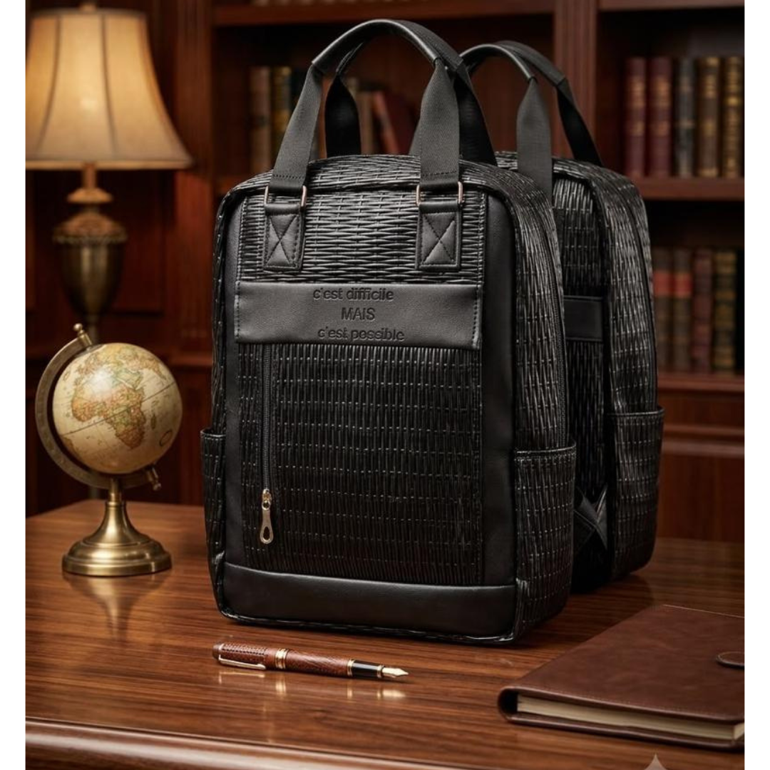 TCHOKOS Small Genuine Leather Business Bag Top Handle Work Travel Unisex