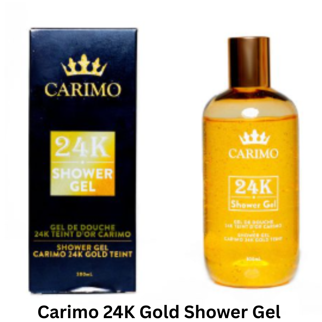 Carimo skincare gold shower gel radiant glowing skin cleanser