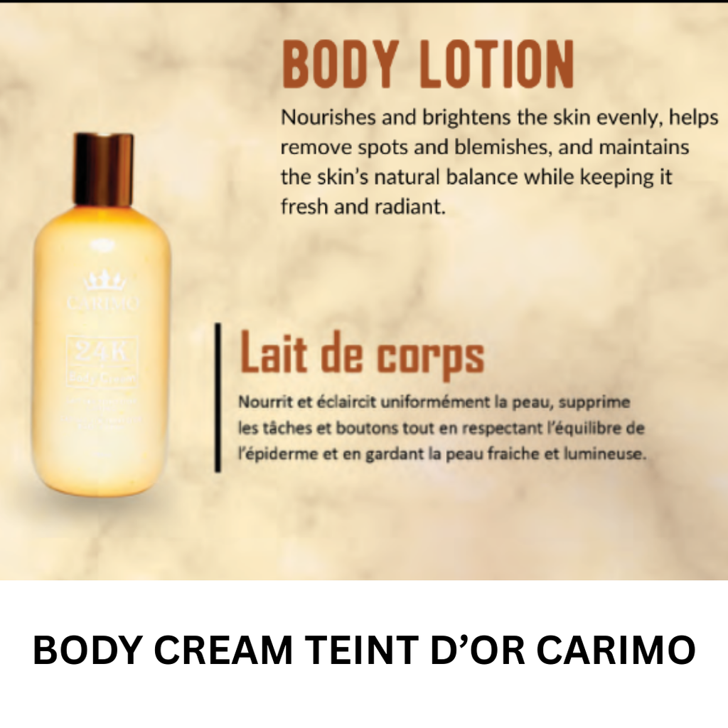Carimo gold body lotion glowing skin moisturizer