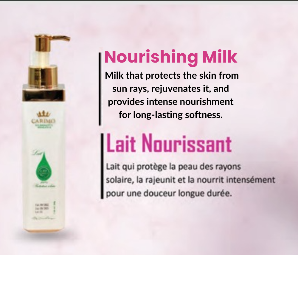 Lotion bottle with text on a pink background