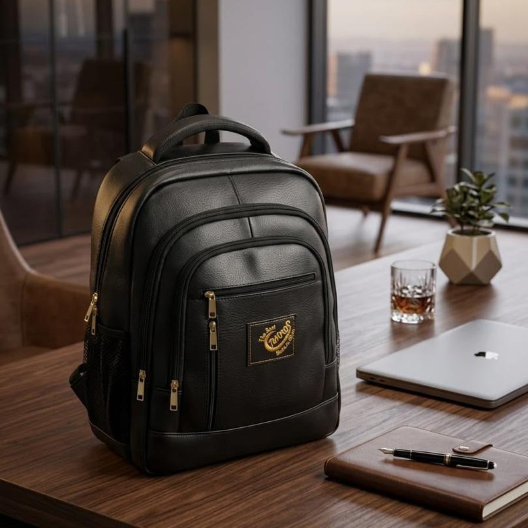 TCHOKOS Junior Genuine Leather Backpack for Kids – Black