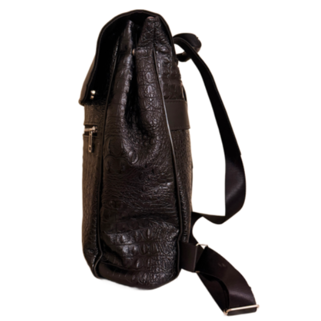 TCHOKOS Executive Leather Backpack – Black - Bovan's Model: 2 zips