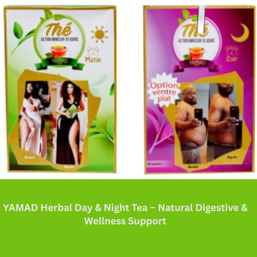 YAMAD Day & Night Tea packaging with herbal graphics