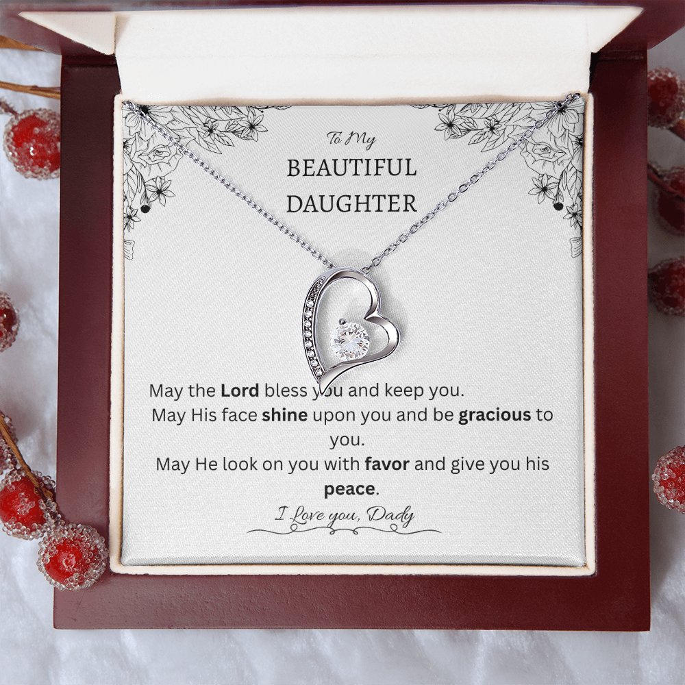Blessing & Protection – To My Beautiful Daughter Necklace (Christian Keepsake)
