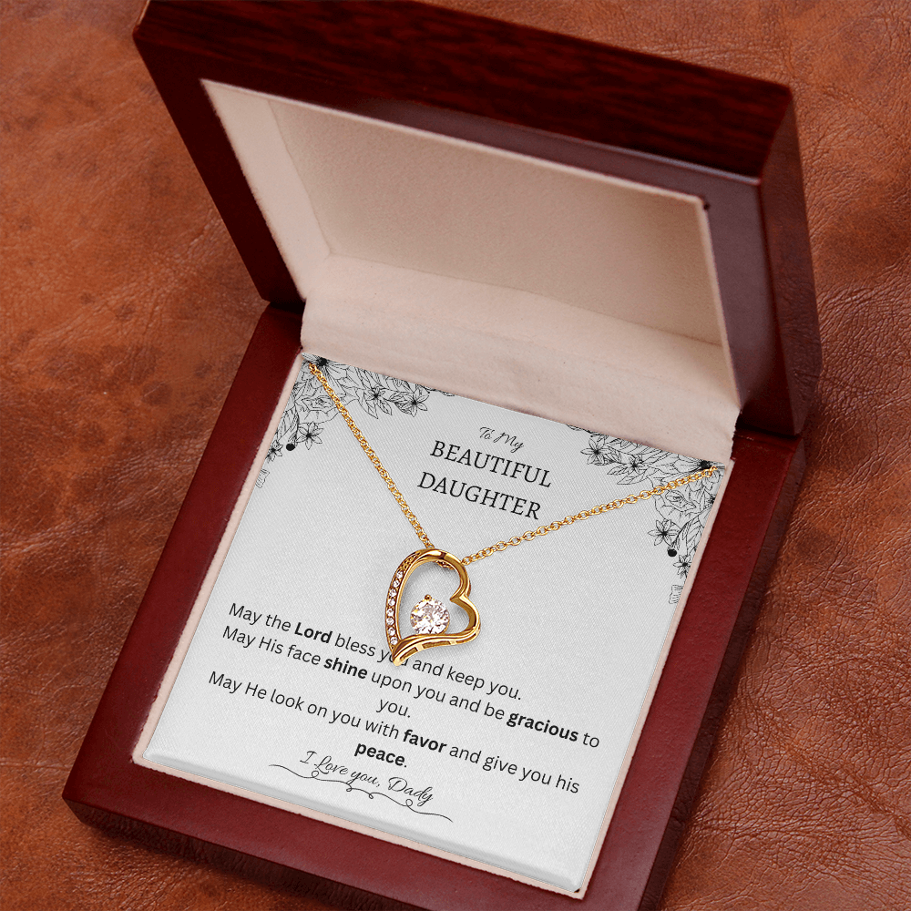 Blessing & Protection – To My Beautiful Daughter Necklace (Christian Keepsake)