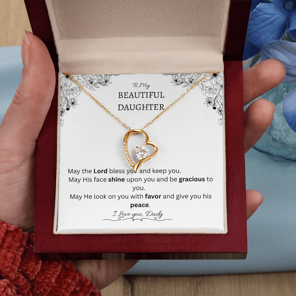 Blessing & Protection – To My Beautiful Daughter Necklace (Christian Keepsake)