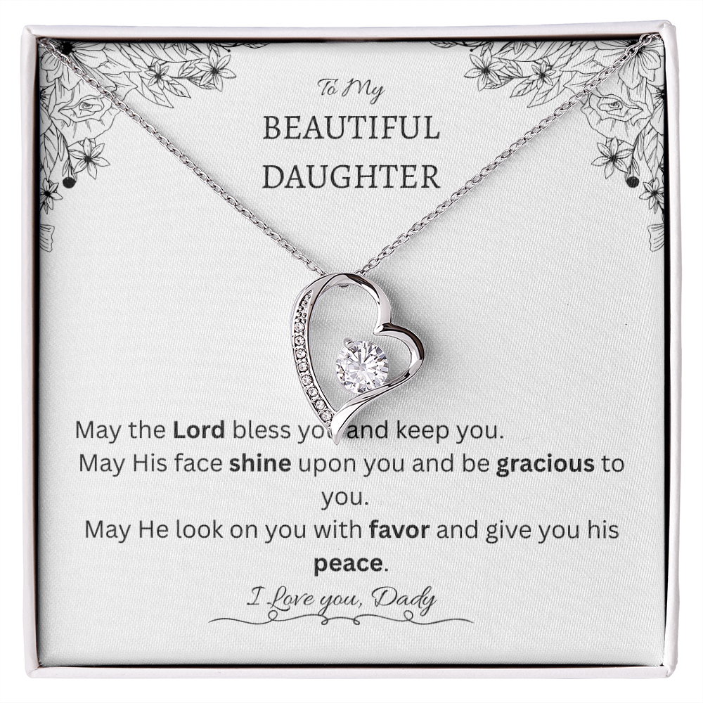 Blessing & Protection – To My Beautiful Daughter Necklace (Christian Keepsake)