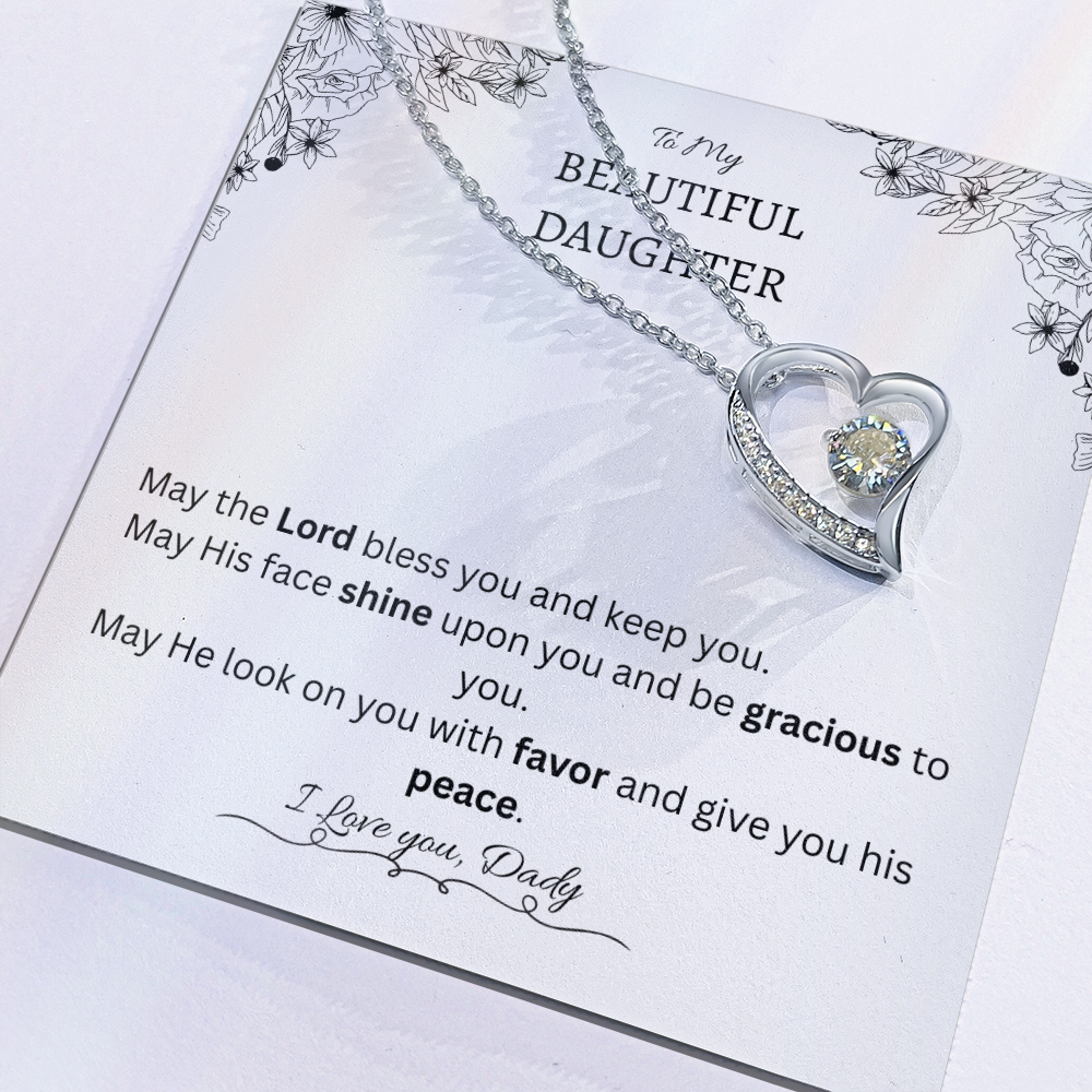 Blessing & Protection – To My Beautiful Daughter Necklace (Christian Keepsake)