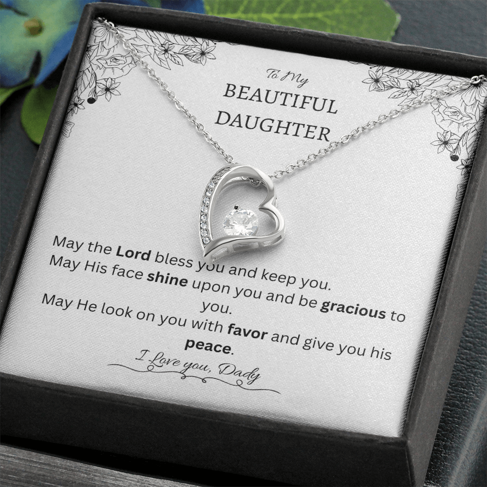 Blessing & Protection – To My Beautiful Daughter Necklace (Christian Keepsake)