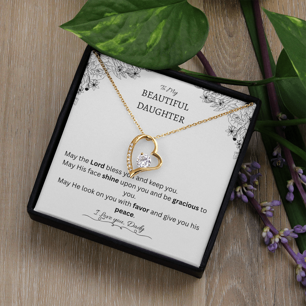 Blessing & Protection – To My Beautiful Daughter Necklace (Christian Keepsake)