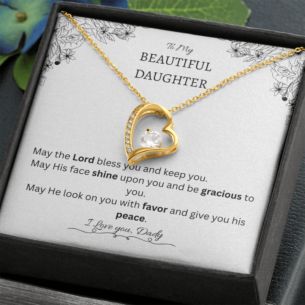 Blessing & Protection – To My Beautiful Daughter Necklace (Christian Keepsake)